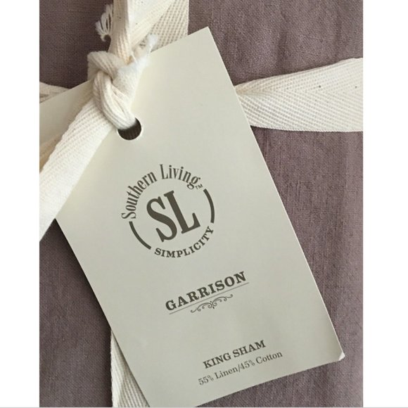 NEW Southern Living King Sham Garrison Mauve Linen Cotton MSRP $68 - Picture 5 of 5
